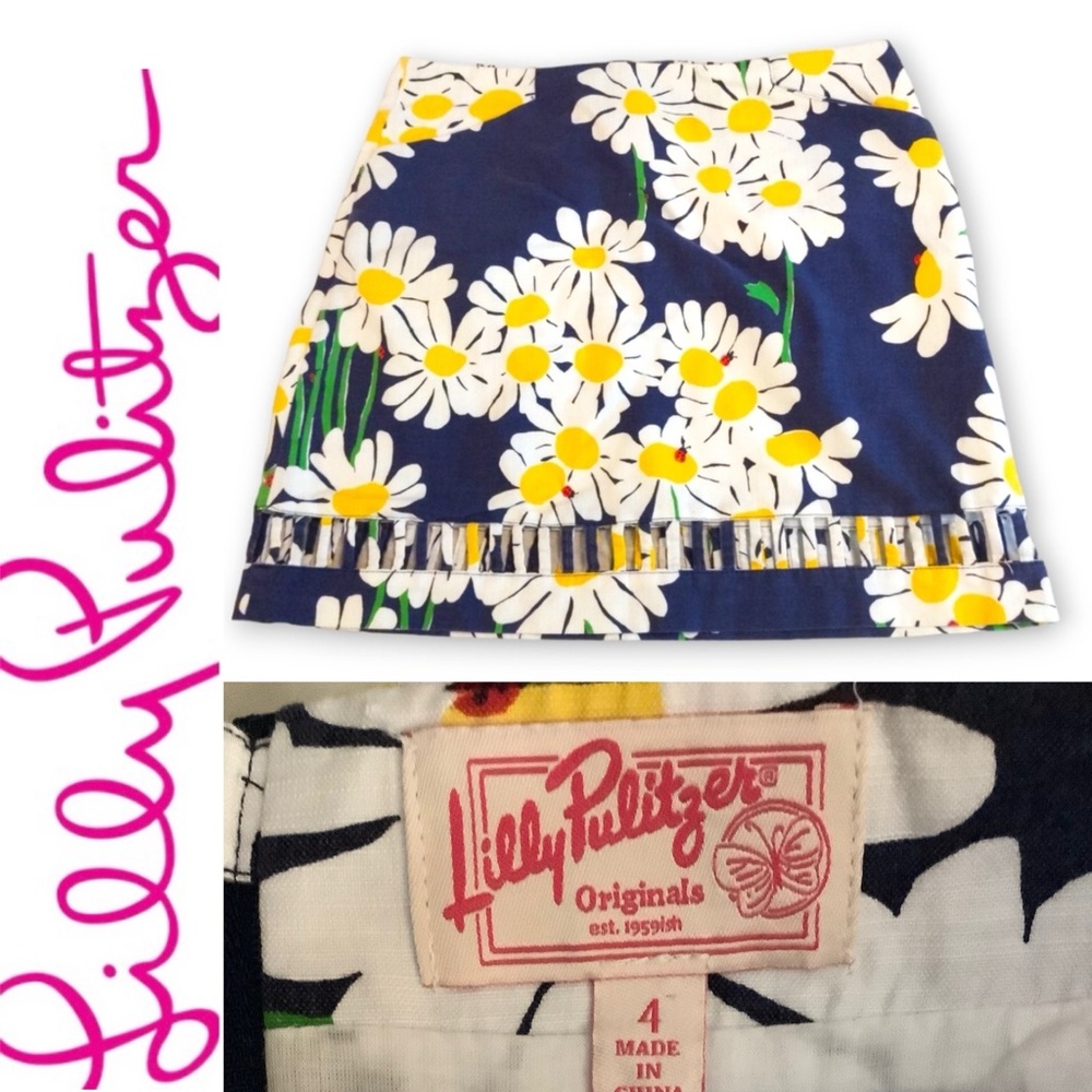 Vintage Lilly Pulitzer Floral Mini Skirt